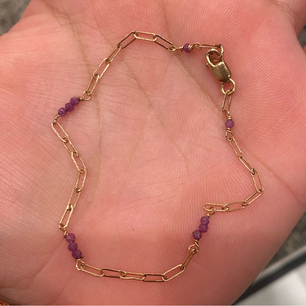 Gold Filled Real Tourmaline Bracelet